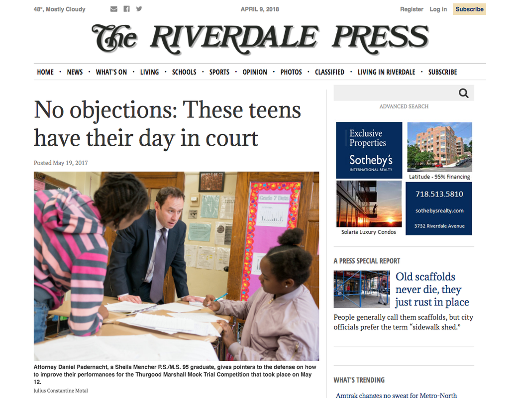 Riverdale Press Article: No objections: These teens have their day in court