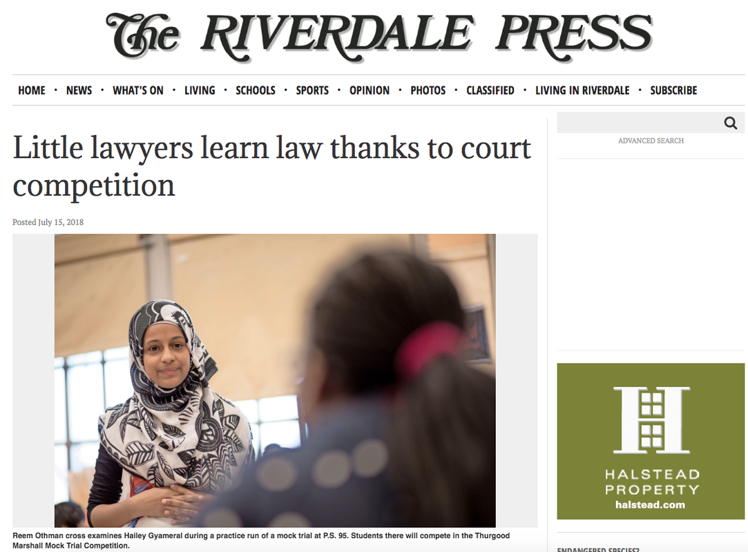 Riverdale Press Article: Little lawyers learn law thanks to court competition