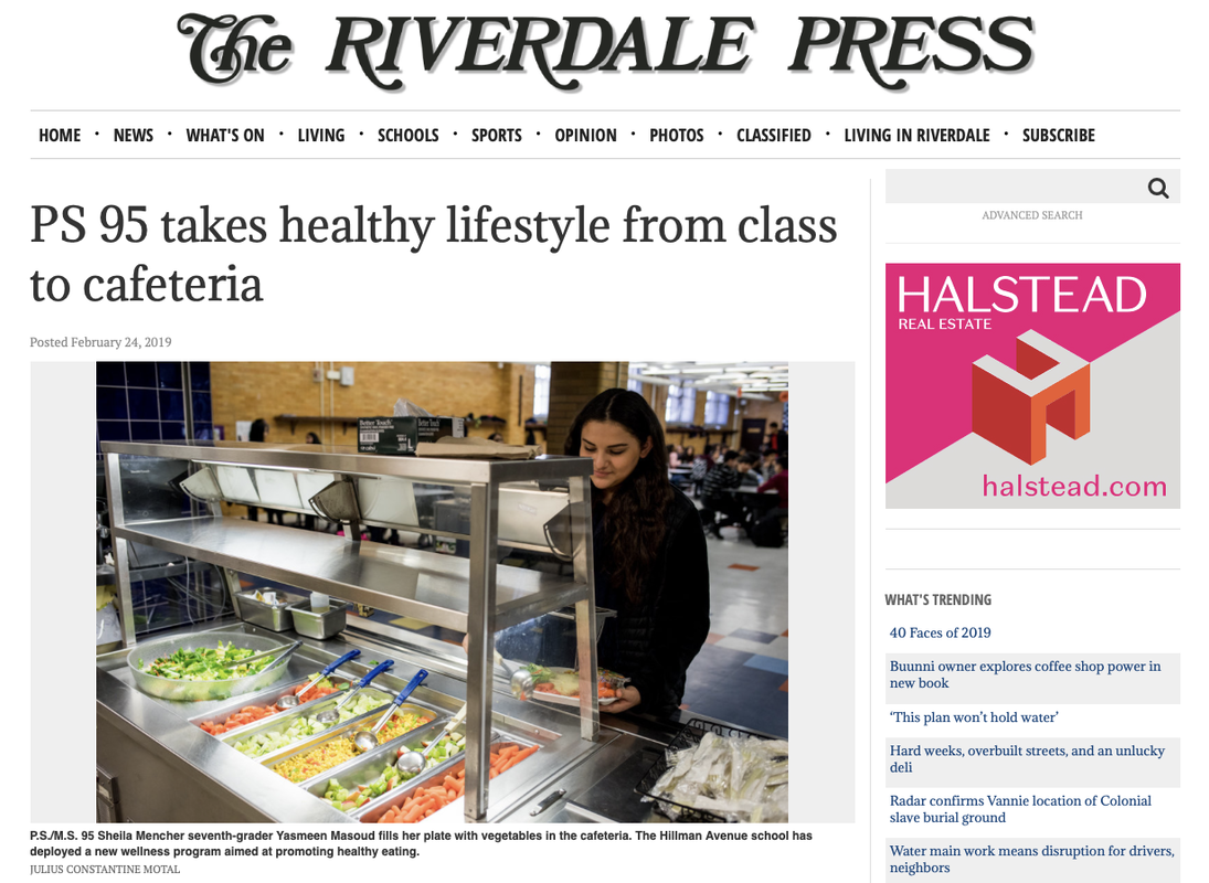 Riverdale Press Article: PS 95 takes healthy lifestyle from class to cafeteria